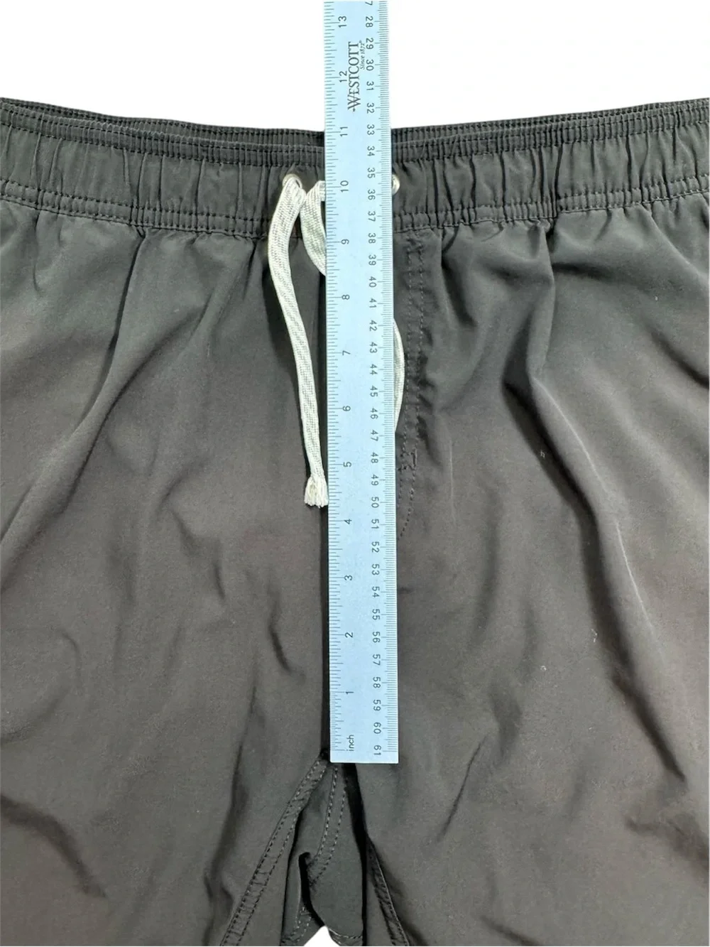 Vuori Men's Kore Black Athletic Shorts with White Drawstring - Lined